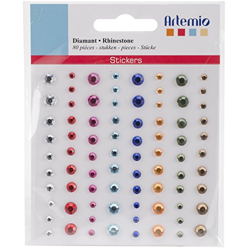 Artemio Self-Adhesive Round Rhinestones 80/Pkg-Multi von Artemio