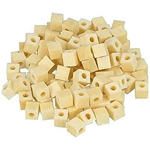 Artemio Set 100 Perlen Quadratisch zum Dekorieren, Holz, gelb, 9 x 1,5 x 13 cm von Artemio
