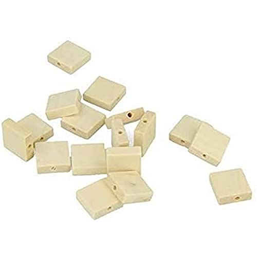 Artemio 21005021 Set mit 30 Perlen, flach, quadratisch, zum Dekorieren, Holz, Gelb, 14 x 1,5 x 18 cm von Artemio