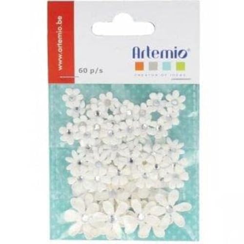 Artemio Set 60 Mini Blumen, Papier, weiß, 7,5 x 1 x 11,5 cm Artemio Set 60 Mini Blumen, Papier, weiß, 7,5 x 1 x 11,5 cm von Artemio