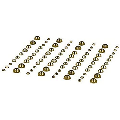 Artemio Set 80 Perlen selbstklebend, Kunststoff, gold, 10 x 0,3 x 12,5 cm von Artemio