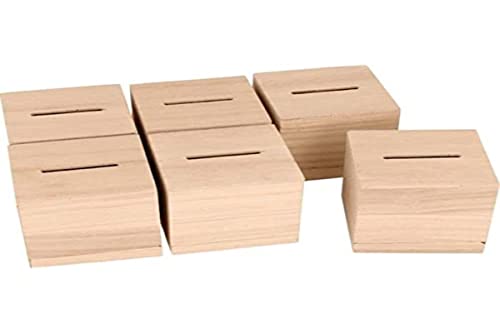 Artemio Set von 6 quadratischen Tortenkästen in Holz - 6 x 6 x 6 cm von Artemio