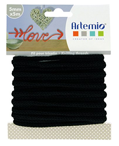 Artemio Strickgarn 5mm x 5m schwarz, 5 mm x 5 m, 5 von Artemio
