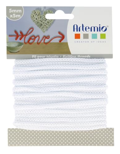 Artemio Strickgarn 5mm x 5m-weiß, 5 mm x 5 m, 5 von Artemio