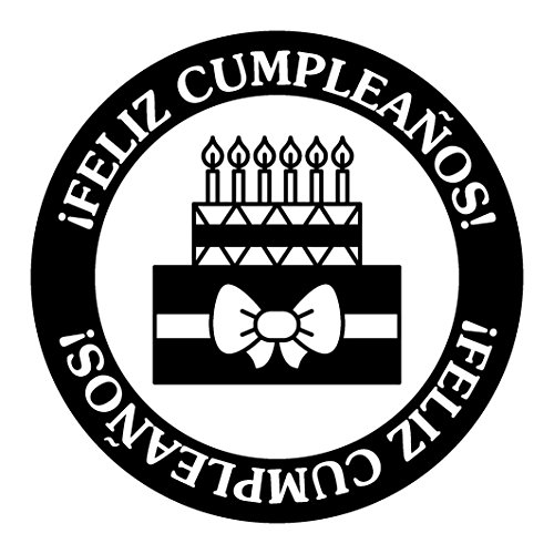 Artemio Typ E Geburtstag, mit Text Ornament Feliz Cumpleanos Holz Stempel von Artemio