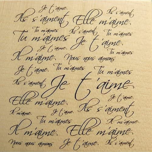 Artemio Type G Text je t 'aime ILS S 'Aiment Holz Stempel von Artemio