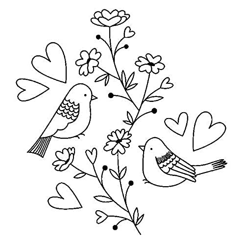 Artemio Vögel auf Zweig Stempel, Holz, schwarz, 5,8 x 2,5 x 6 cm von Artemio