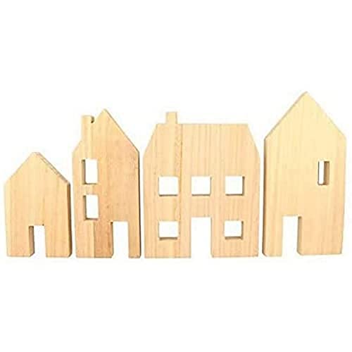 Holzhäuser zum Dekorieren – 4 Stück von Artemio