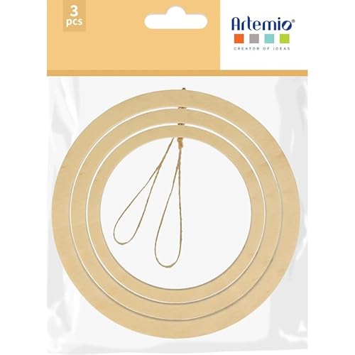Holzringe zum Aufhängen, 10-14 cm, 3 Stück von Artemio