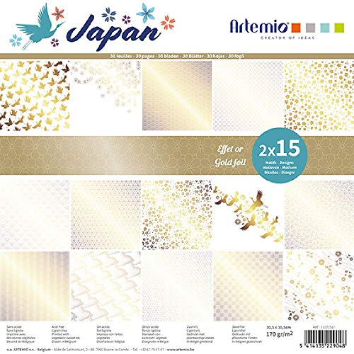 ARTEMIO Scrapbook-Block Japan Golden Foil 30 Bogen von Artemio