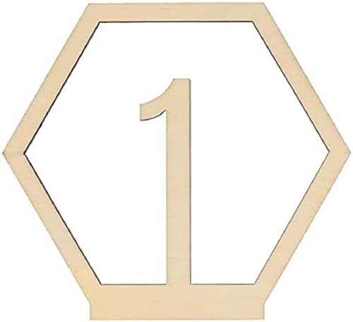 Sechseckige Zahlen aus Holz mit Sockel 'Artemio', 15 Stück Sechseckige Zahlen aus Holz mit Sockel 'Artemio', 15 Stück von Artemio