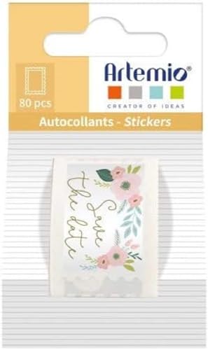 Sticker Stempel Artemio Collection On se marie – Save the date – 25 x 33 mm – 80 Stück von Artemio