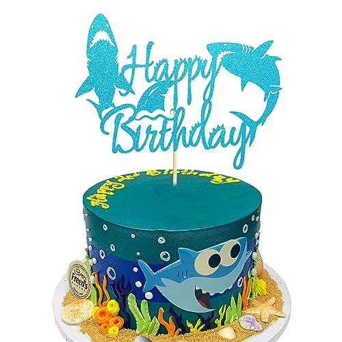 Arthsdite 1 x Hai-Kuchenaufsatz "Happy Birthday" für Jungen, niedliche Haifisch-Kuchendekoration, Ozean, Meer, Tier, Hai, Thema, Babyparty, Partyzubehör, Dekoration Arthsdite 1 x Hai-Kuchenaufsatz "Happy Birthday" für Jungen, niedliche Haifisch-Kuchendekoration, Ozean, Meer, Tier, Hai, Thema, Babyparty, Partyzubehör, Dekoration von Arthsdite