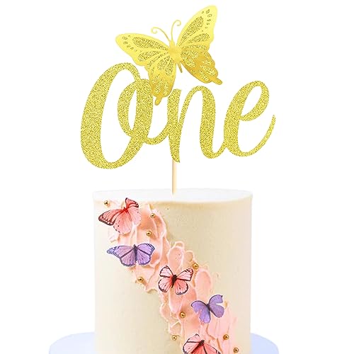 Arthsdite 1 x Schmetterlings-Kuchenaufsatz – Babyparty & 1. Geburtstag – Goldglitzer Arthsdite 1 x Schmetterlings-Kuchenaufsatz – Babyparty & 1. Geburtstag – Goldglitzer von Arthsdite