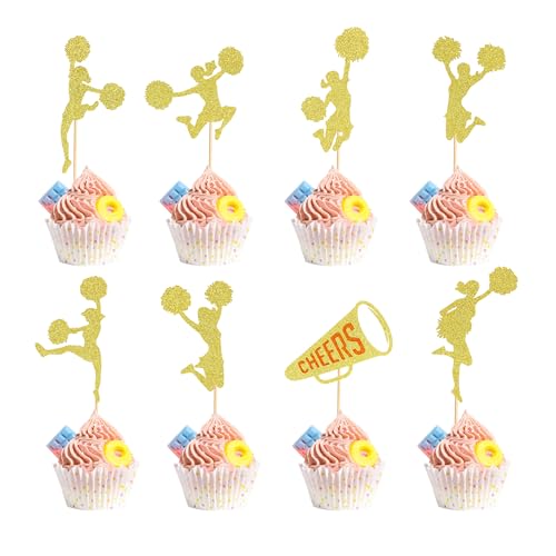Arthsdite Cheerleader-/Gymnastik-Cupcake-Topper, Cheerleader-Silhouette, Zahnstocher, Turner-Mädchen, Kuchenspieße, Dekorationen für Fitnessstudio, Motto-Party, Babyparty, Geburtstag, Partyzubehör, Arthsdite Cheerleader-/Gymnastik-Cupcake-Topper, Cheerleader-Silhouette, Zahnstocher, Turner-Mädchen, Kuchenspieße, Dekorationen für Fitnessstudio, Motto-Party, Babyparty, Geburtstag, Partyzubehör, von Arthsdite
