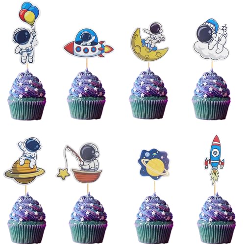 Arthsdite Cupcake-Aufsätze mit Weltraum-Astronauten-Motiv, Rakete, Planet, Ausflug zum Mond, Cupcake-Picks, Dekorationen für Babyparty, Jungen, Mädchen, Geburtstag, Weltraum, Motto-Party, Arthsdite Cupcake-Aufsätze mit Weltraum-Astronauten-Motiv, Rakete, Planet, Ausflug zum Mond, Cupcake-Picks, Dekorationen für Babyparty, Jungen, Mädchen, Geburtstag, Weltraum, Motto-Party, von Arthsdite