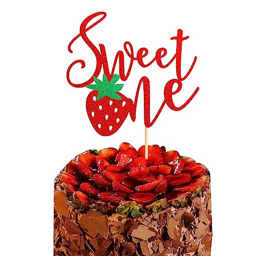 Arthsdite Erdbeer-Kuchenaufsatz für den ersten / 1. Geburtstag, Erdbeer-Kuchenaufsatz für süße Früchte, Babyparty, Kindergeburtstag, Partyzubehör, roter Glitzer Arthsdite Erdbeer-Kuchenaufsatz für den ersten / 1. Geburtstag, Erdbeer-Kuchenaufsatz für süße Früchte, Babyparty, Kindergeburtstag, Partyzubehör, roter Glitzer von Arthsdite