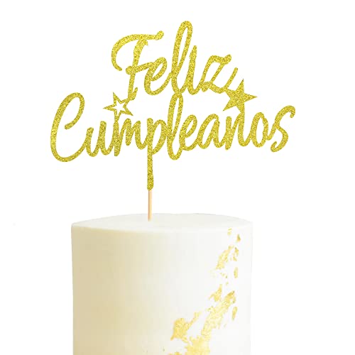Arthsdite Feliz Cumpleaños Tortenaufsatz – Spanische Feliz Cumpleaños Kuchendekoration, Happy Birthday Tortenaufsatz, Fiesta Thema Party Dekoration Supplies – Gold Glitter Arthsdite Feliz Cumpleaños Tortenaufsatz – Spanische Feliz Cumpleaños Kuchendekoration, Happy Birthday Tortenaufsatz, Fiesta Thema Party Dekoration Supplies – Gold Glitter von Arthsdite