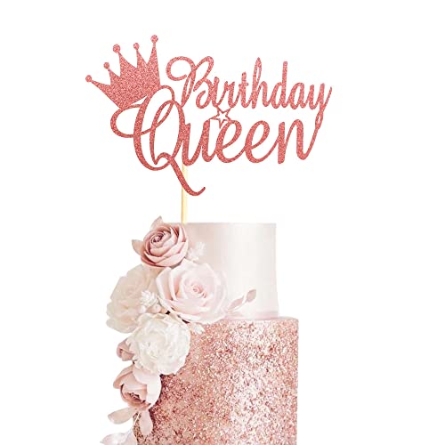 Arthsdite Queen Birthday Cake Topper Happy Birthday Kuchen Wimpelkette Dekor, Party-Dekoration Zubehör für Damen Mädchen Frauen – Roségold Glitzer Arthsdite Queen Birthday Cake Topper Happy Birthday Kuchen Wimpelkette Dekor, Party-Dekoration Zubehör für Damen Mädchen Frauen – Roségold Glitzer von Arthsdite