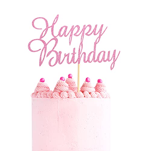 Arthsdite Happy Birthday Cake Topper, Happy Birthday Cake Picks, Birthday Party Decoration Supplies for Kids or Adults - Pink Glitter Arthsdite Happy Birthday Cake Topper, Happy Birthday Cake Picks, Birthday Party Decoration Supplies for Kids or Adults - Pink Glitter von Arthsdite