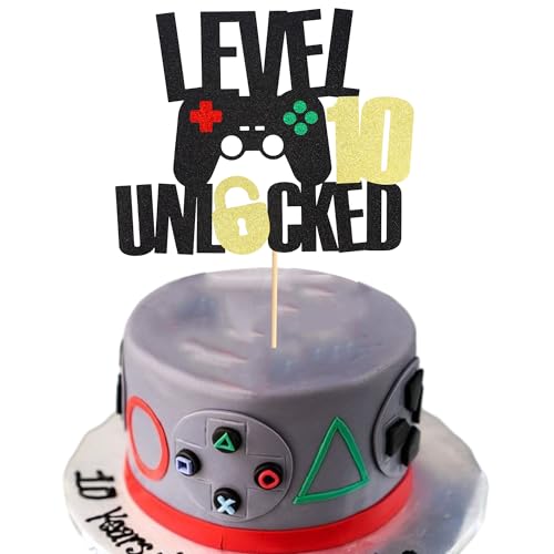Arthsdite Kuchendekoration zum 10. Geburtstag, zum 10. Geburtstag, für Videospiel-Controller, Kinder, Jungen, Mädchen, Geburtstagsparty, 1 Stück Arthsdite Kuchendekoration zum 10. Geburtstag, zum 10. Geburtstag, für Videospiel-Controller, Kinder, Jungen, Mädchen, Geburtstagsparty, 1 Stück von Arthsdite