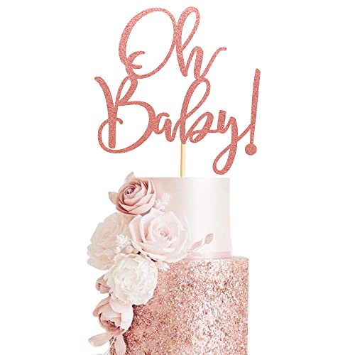 Arthsdite Oh Baby Kuchendekoration für Babyparty, Kuchen-Picker für Babyparty, Kindergeburtstag, Party-Dekoration, Zubehör – Rotgold-Glitzer Arthsdite Oh Baby Kuchendekoration für Babyparty, Kuchen-Picker für Babyparty, Kindergeburtstag, Party-Dekoration, Zubehör – Rotgold-Glitzer von Arthsdite