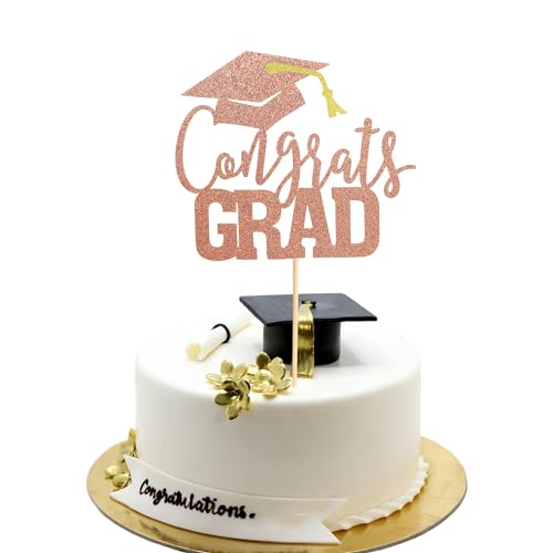 Arthsdite Tortenaufsatz mit Aufschrift "Congrats Grad", Klasse 2025, Themen-Abschlussparty-Dekorationen für Universität, College, High School, Feier, Partyzubehör, Roségold-Glitzer, 1 Stück Arthsdite Tortenaufsatz mit Aufschrift "Congrats Grad", Klasse 2025, Themen-Abschlussparty-Dekorationen für Universität, College, High School, Feier, Partyzubehör, Roségold-Glitzer, 1 Stück von Arthsdite