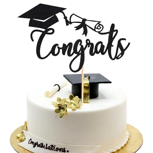 Arthsdite Tortenaufsatz mit Aufschrift "Congrats Grade", Kuchendekoration 2025, High School/College/Senior Graduierung, Party-Dekoration, schwarzer Glitzer, 1 Stück Arthsdite Tortenaufsatz mit Aufschrift "Congrats Grade", Kuchendekoration 2025, High School/College/Senior Graduierung, Party-Dekoration, schwarzer Glitzer, 1 Stück von Arthsdite