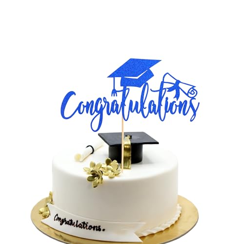 Arthsdite Tortenaufsatz mit Aufschrift "Congratulations 5,135.3 cm zum Schulabschluss, 2025, Abschlussfeier, Partydekoration, dunkelblauer Glitzer, 1 Stück Arthsdite Tortenaufsatz mit Aufschrift "Congratulations 5,135.3 cm zum Schulabschluss, 2025, Abschlussfeier, Partydekoration, dunkelblauer Glitzer, 1 Stück von Arthsdite