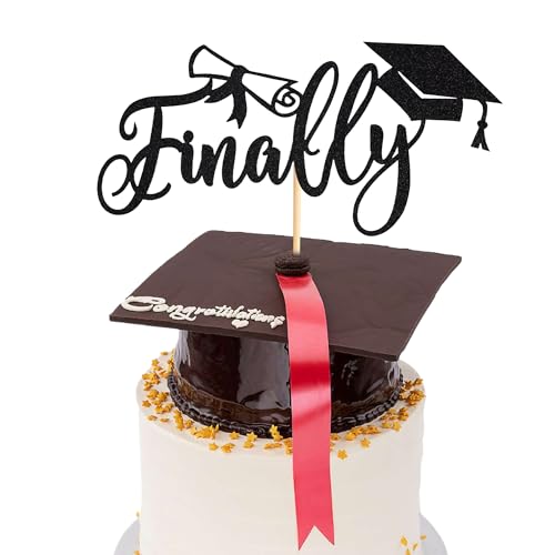 Arthsdite Tortenaufsatz mit Aufschrift "Finally 2025 Graduation", Party-Dekorationen 2025, Endlich fertig, Klasse 2025, College-Abschlussfeier, Party-Dekoration, schwarzer Glitzer, 1 Stück Arthsdite Tortenaufsatz mit Aufschrift "Finally 2025 Graduation", Party-Dekorationen 2025, Endlich fertig, Klasse 2025, College-Abschlussfeier, Party-Dekoration, schwarzer Glitzer, 1 Stück von Arthsdite