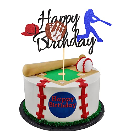 Arthsdite Tortenaufsatz mit Baseball-Thema, Sport, Happy Birthday, Baseballspieler, Kuchendekoration für Baseballsport, Party, Themendekoration von Arthsdite