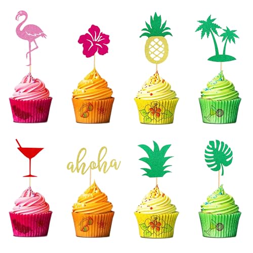 Arthsdite Tropische Cupcake-Topper, Blätter, Ananas, Blume, Palme, Flamingo, Cupcake-Picks, Aloha-Kuchendekorationen für Sommer, Hawaii, Luau-Thema, Babyparty, Geburtstag, Hochzeit, Partyzubehör, 24 Arthsdite Tropische Cupcake-Topper, Blätter, Ananas, Blume, Palme, Flamingo, Cupcake-Picks, Aloha-Kuchendekorationen für Sommer, Hawaii, Luau-Thema, Babyparty, Geburtstag, Hochzeit, Partyzubehör, 24 von Arthsdite