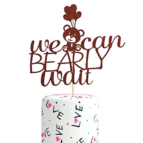 Arthsdite We Can Bearly Wait Tortenaufsatz, Babybär-Thema, Babyparty, Geschlecht offenbaren, Party-Dekoration, Zubehör – Braun Glitzer Arthsdite We Can Bearly Wait Tortenaufsatz, Babybär-Thema, Babyparty, Geschlecht offenbaren, Party-Dekoration, Zubehör – Braun Glitzer von Arthsdite