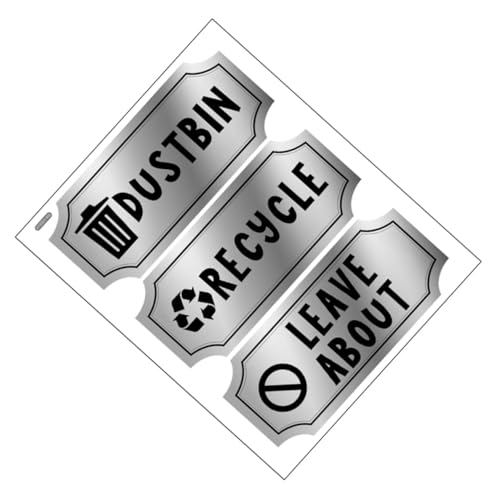 ARTIBETTER 1 Blatt Mülltonnen Aufkleber aus Selbstklebende Sticker für Abfalltrennung Kreative Dekoration für Bad und Wohnzimmer Leicht und Vielseitig Einsetzbar von Artibetter