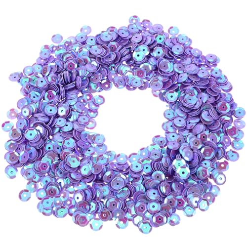 ARTIBETTER 1 Dekorationsmaterialien mit Pailletten Handwerk bunte große Pailletten klobiger Glitzer runden Pailletten-Bastelarbeiten farbig Bulk-Pailletten Dekorative Pailletten Acryl Violett von Artibetter