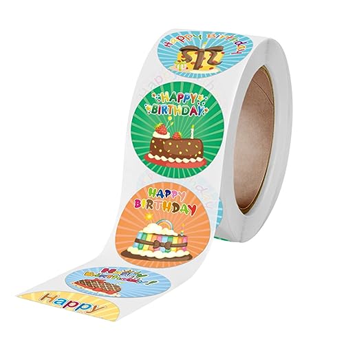 ARTIBETTER 1 Rolle 500 Stück alles zum geburtstag aufkleber es ist Etikett Klebstoff erste party sachen party supplies Festival-Geschenkaufkleber Partyversorgung Kupferplattenaufkleber von Artibetter