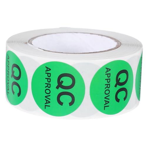 ARTIBETTER 1 Rolle Aufkleber Mit Qualitätsprüfetikett Bestandsaufkleber Etiketten Aufkleber Inspektion Statusbezeichnung Qc -aufkleber Qualitätstestetikett Aufkleber Aus Kupferpapier Green von Artibetter
