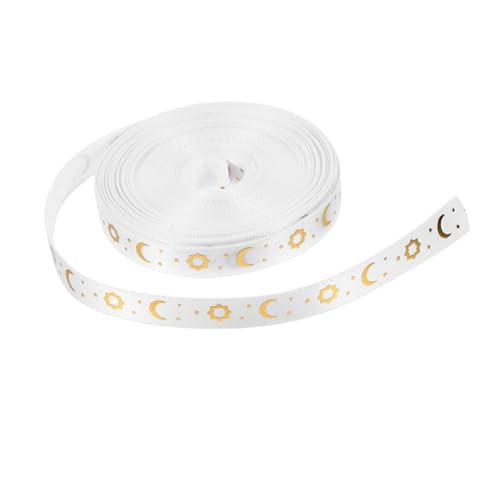 ARTIBETTER 1 Rolle Bogenband Band Zum Thema Festival Ramadan-partydekorationen Muslimisches Partyband Geschenkband Party-verschönerungsband Diy-bastelband Blumenband Wickelband Weiß Polyester von Artibetter