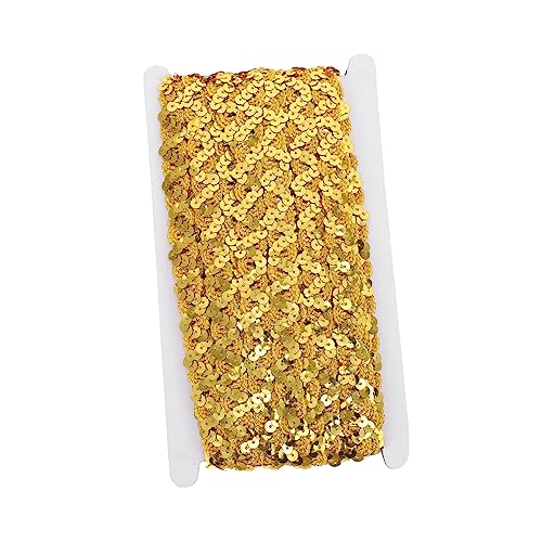 ARTIBETTER 1 Rolle Breites Förmiges Paillettenband für Diy Kleidung Dekoration und Nähprojekte Hochwertiges Langlebiges Stoffband für Heim und Partydekoration Yards Dunkelgold von Artibetter