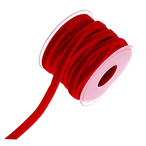 ARTIBETTER 1 Rolle Breites Samtband Yards Flockenband für und DIY Projekte Hochwertiges Stoffzubehör Rot für Festliche Dekorationen und Anwendungen von Artibetter