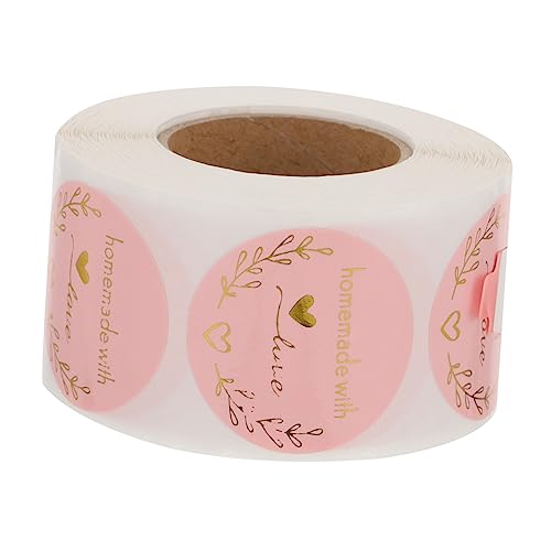 ARTIBETTER 1 Rolle Diy Backaufkleber Runde Sticker für Hochzeiten Selbstklebend Dekorative Etiketten für Geschenktüten und Verpackungen Muster Praktische Dekoration für Backwaren von Artibetter