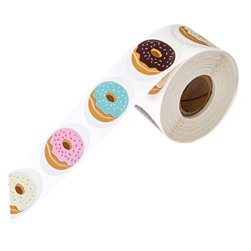 ARTIBETTER 1 Rolle Donut Design Selbstklebende Aufkleber Diy Verpackungslabels für Backen Party und Geschenkverpackungen für Notizen und Dekoration von Artibetter