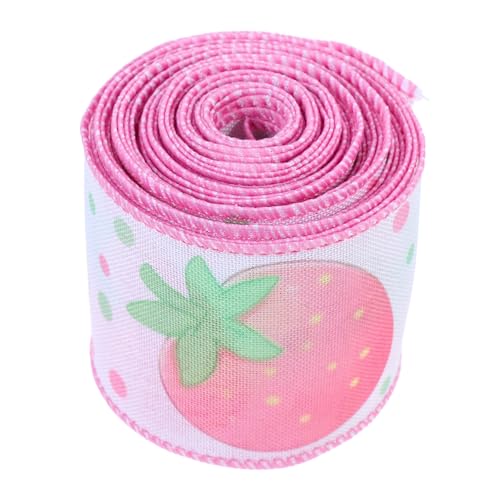 ARTIBETTER 1 Rolle Erdbeerband Zum Verpacken Von Geschenken. Band Mit Sommerfruchtmotiv Zum Verpacken Von Geschenken. Niedliches Und Stilvolles Geschenkband Mit Erdbeermotiv, 4,5 M von Artibetter