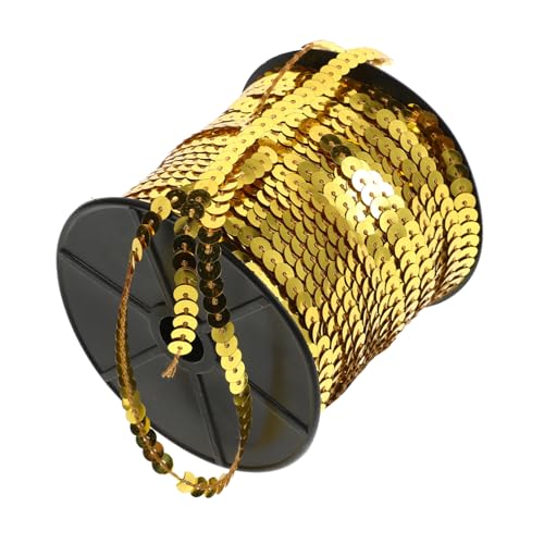 ARTIBETTER 1 Rolle Flache Goldene Paillettenstreifen Basteln Nylonband Mit Pailletten Losen Pailletten Paillettenstreifenbesatz Goldene Fransen Goldenes Schrägband Goldenes von Artibetter
