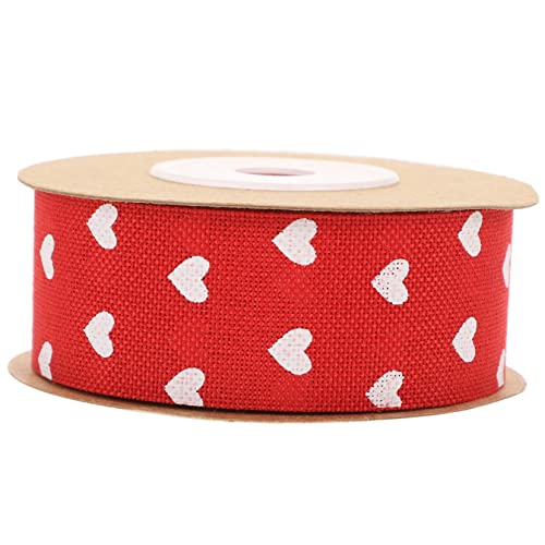 ARTIBETTER 1 Rolle Liebesherz Geschenkband Rotes Dekoband für Hochzeiten Valentinstag und Diy Projekte Yards zum Verpacken von Geschenken und Dekorieren von Feierlichkeiten von Artibetter