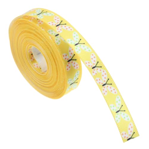 ARTIBETTER 1 Rolle Ostern-geschenkband Ästhetisch Schleife Osterbänder Selber Machen Geschenkband Basteln Band Für Die Osterdekoration Geschenkband Präsentieren Wickelband Yellow Polyester von Artibetter