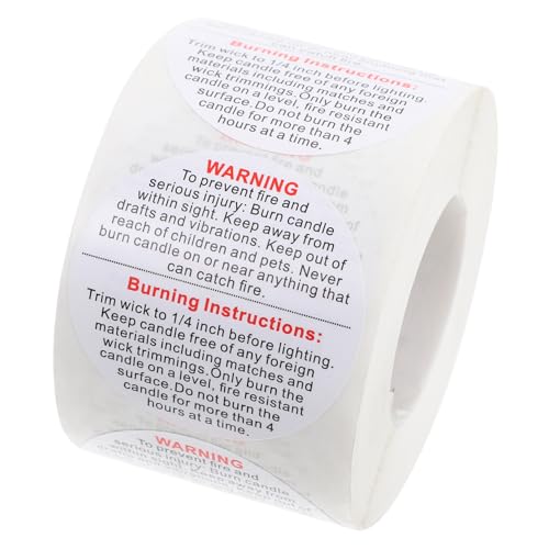 ARTIBETTER 1 Rolle Selbstklebende Kerzenwarnaufkleber pro Rolle Praktische Warnetiketten für Kerzenbehälter Auffälliges Design für Sicherheitshinweise ARTIBETTER 1 Rolle Selbstklebende Kerzenwarnaufkleber pro Rolle Praktische Warnetiketten für Kerzenbehälter Auffälliges Design für Sicherheitshinweise von Artibetter
