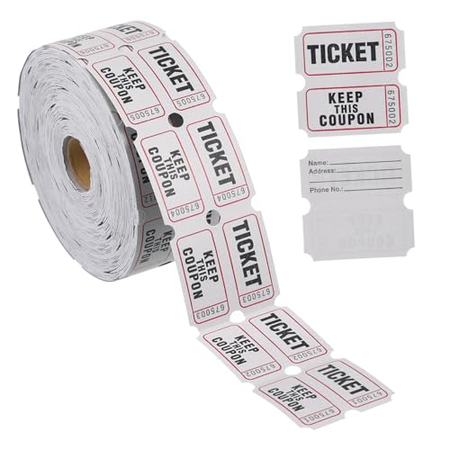 ARTIBETTER 1 Rolle Ticket Versammlung verlosen Etikett Karten für Konzert Eintrittskarten für den Unterricht Lotteriekarten beschichtetes Papier Light Grey von Artibetter