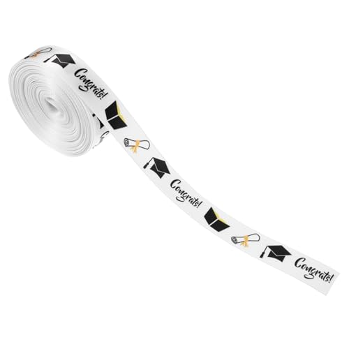 ARTIBETTER 1 Rolle Verpackungsband für die Abschlusssaison zum Einpacken Papier Glückwunschband geschenkband ostern geschenkeband bastelset dekoration Wickelband Festivalband Polyester Weiß von Artibetter