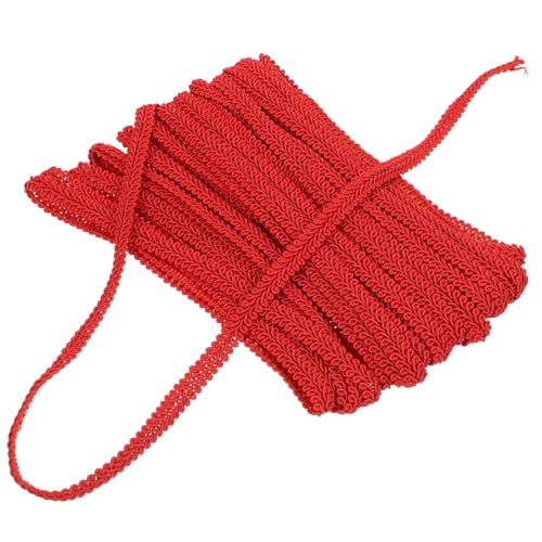 ARTIBETTER 1 Rolle Wellige Spitze Vorhang Basteln Handwerk Stoff Nähen Trimmen Dekorative Gardinenleiste Chainette-fransenbesatz Fransenbesatz Für Gardinen Randverkleidung Rot Polyester von Artibetter